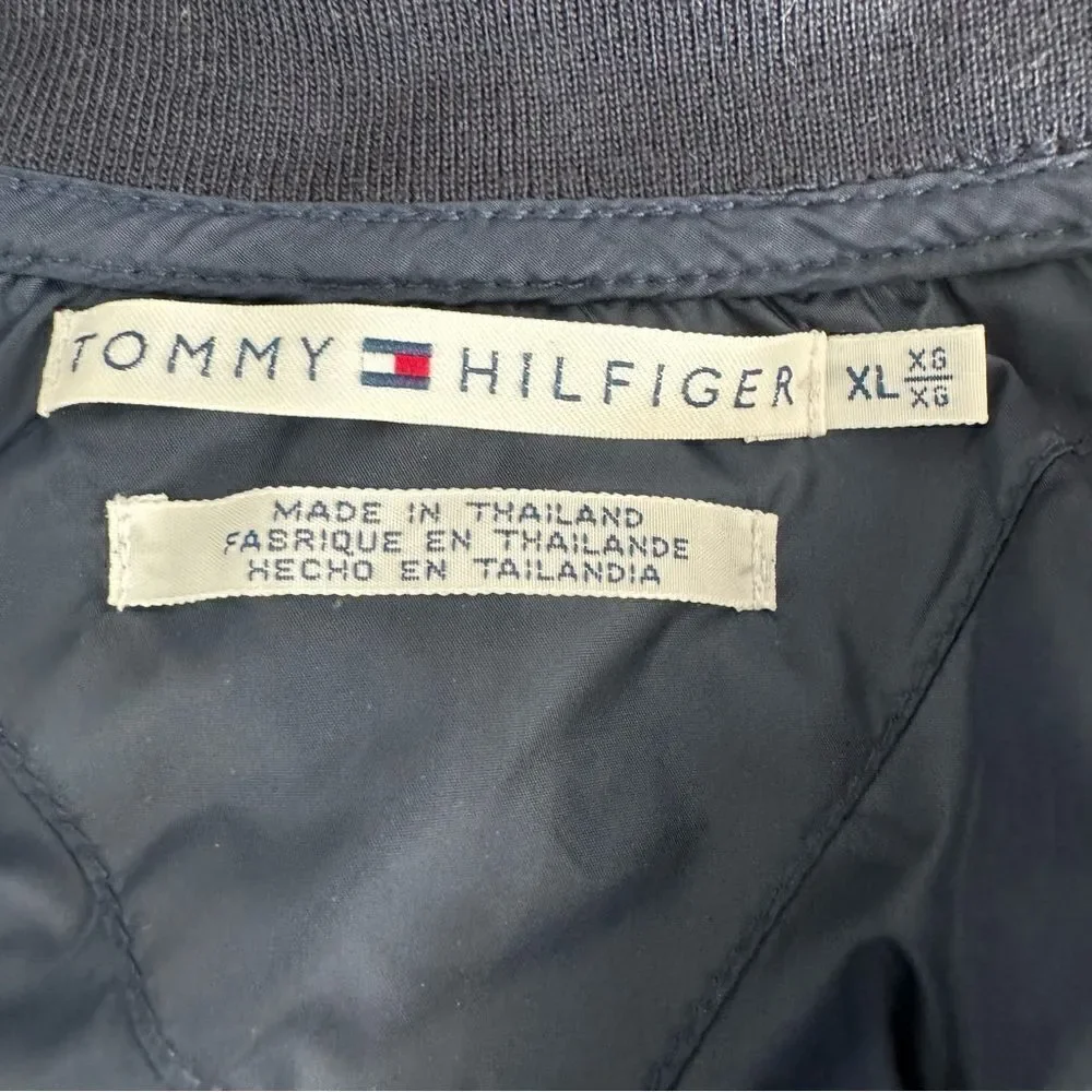 Tommy Hilfiger Blue Nylon Bomber Jacket Size XL